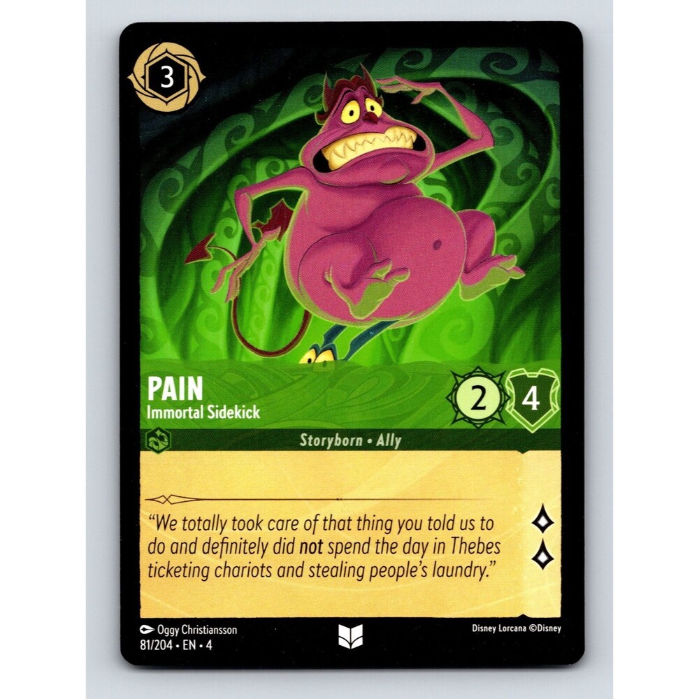 Immortal Sidekick Pain HP 2 Ally Ability Disney Lorcana Green Glow